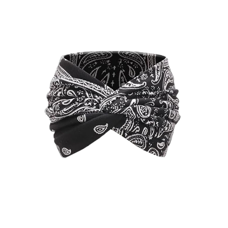Bohemian Yoga Sports Headband Women's Elastic Non-Slip Wide Headband Exercise Running Sweat-Absorbent Women's European and American Headband