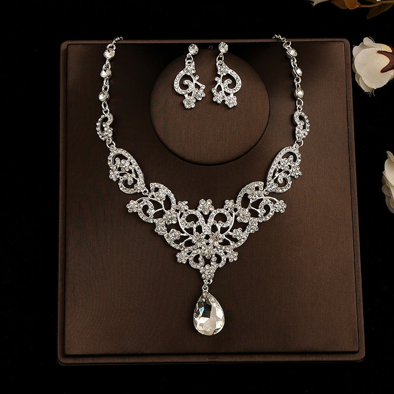Bridal headdress suit hair accessories crown headband earrings wedding Korean wedding necklace jewelry wedding accessories wholesale