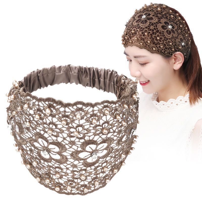 Cross-border Explosions Hollow Hair Band Nail Beads Shake Voice Internet Celebrity Wide-brim Pressing Hair Covering White Hair Headband Female Headwear Headband Hair Band