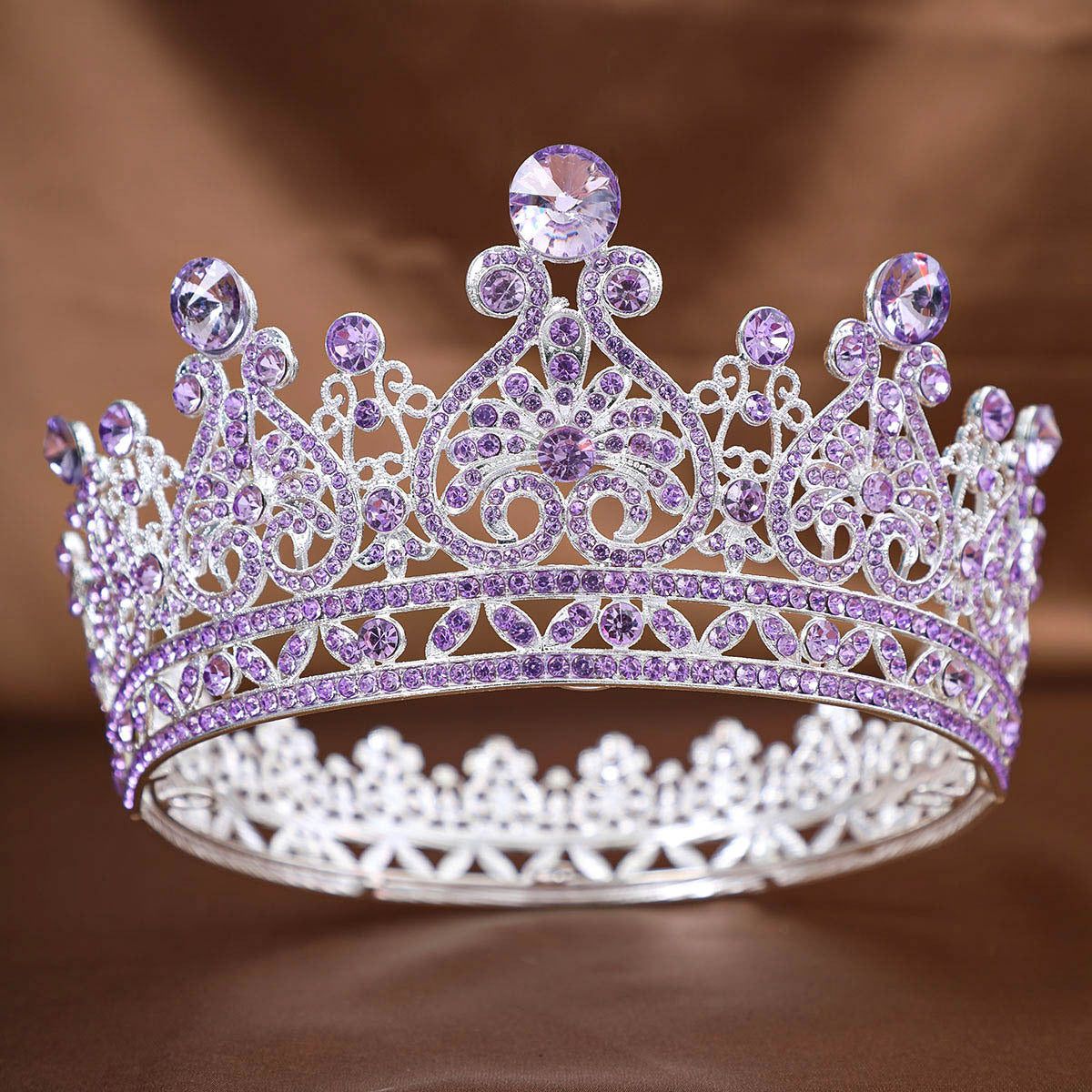 Foreign Trade Hot Rhinestone Crown Headwear European Bride Alloy Crown Hair Accessories Baroque Dress Makeup Accessories