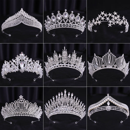 Bridal Wedding Dress White Wedding Dress Crown Baroque Hair Accessories Aliexpress Ladies Adult Crown Tiara Silver White