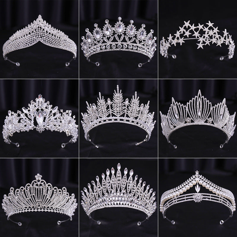 Bridal Wedding Dress White Wedding Dress Crown Baroque Hair Accessories Aliexpress Ladies Adult Crown Tiara Silver White