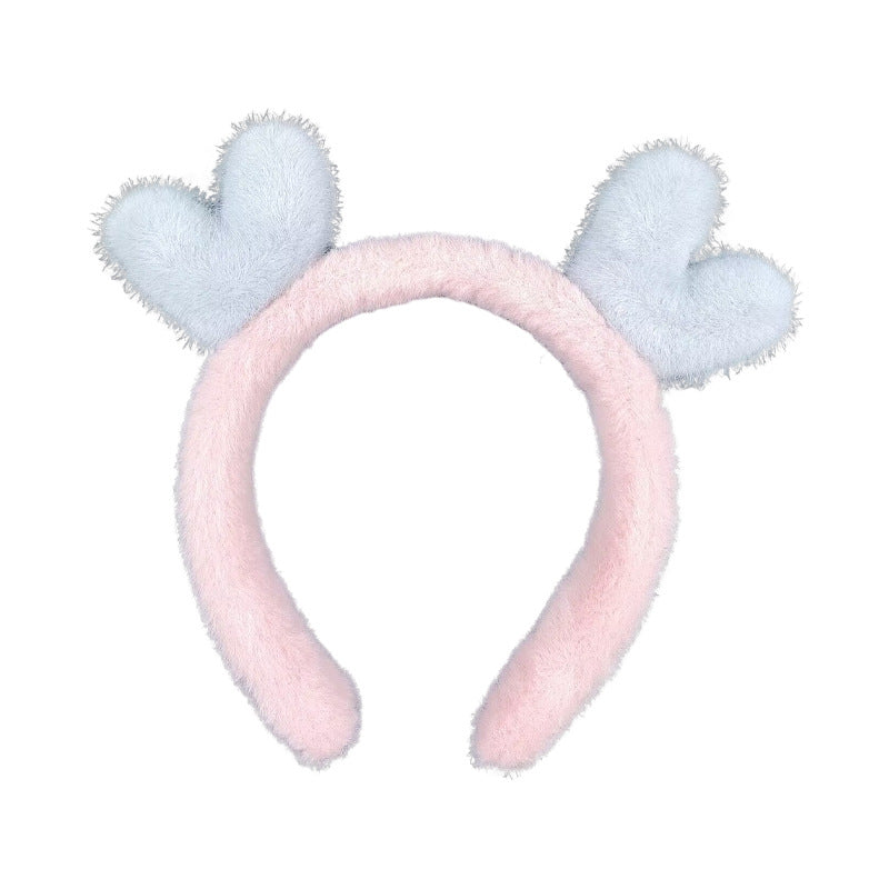 Bow cat ears plush headband face washing hair pressing non-slip headband sweet cute hair bundle children hairpin headdress
