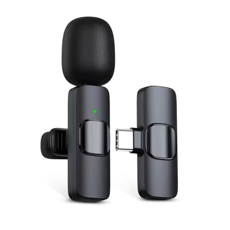 Cross-border new wireless collar clip microphone factory portable audio video recording mini K1 microphone