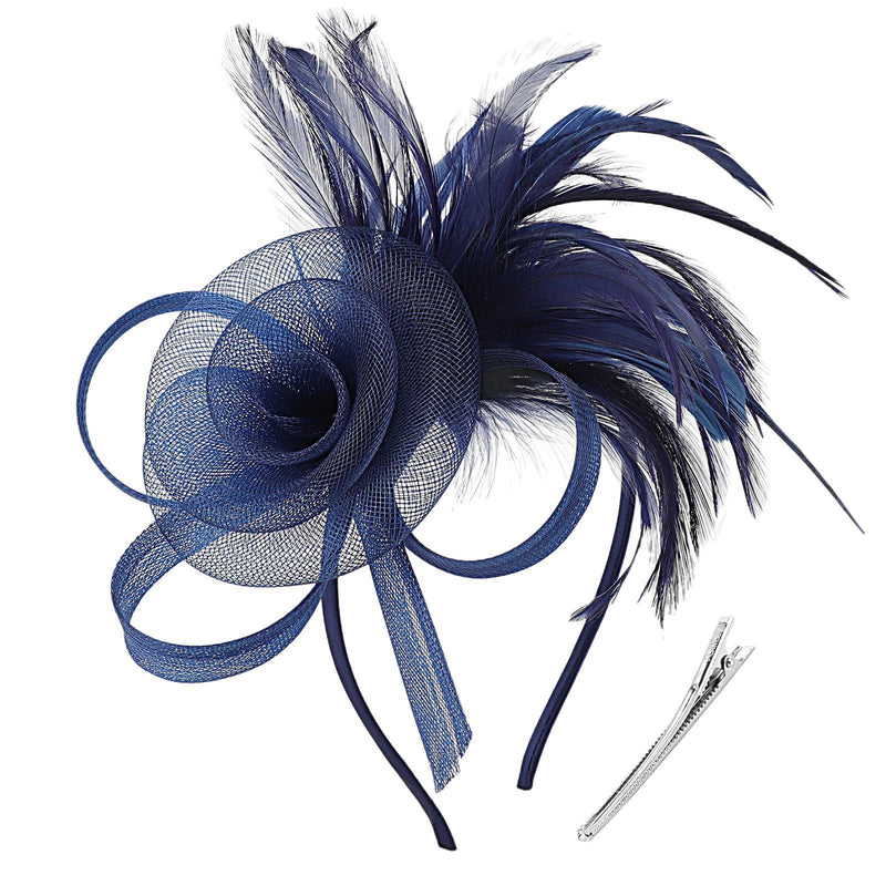 Cross-border Hot Hair Band Mesh Feather Headwear Retro Elegant All-match Headband Hair Accessories Party Performance Headflower