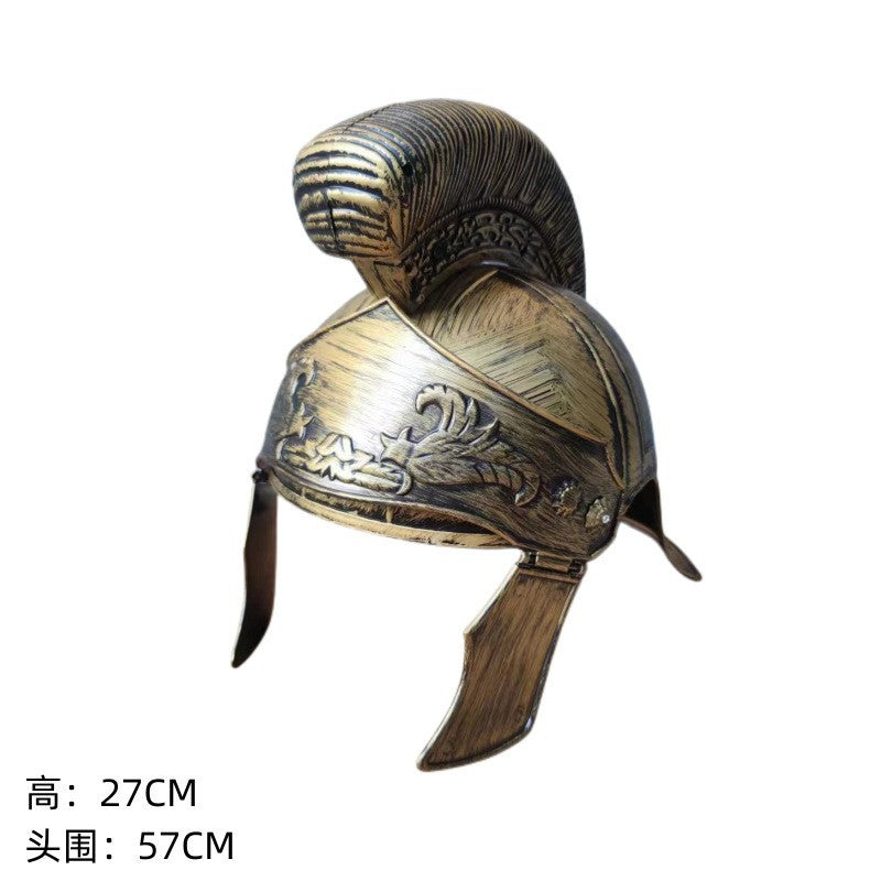 cos performance props headdress hat ancient Roman god of war Sparta Warrior helmet shield samurai Knight hat