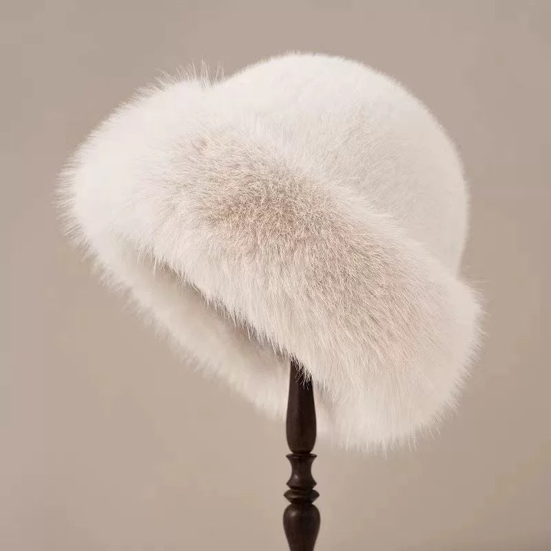 Fox Ear Hat and Scarf All-In-One Hat for Women in Winter, Cute Plush Fleece-Lined, Thickeneded and Warm, Two-Piece Set with Scarf