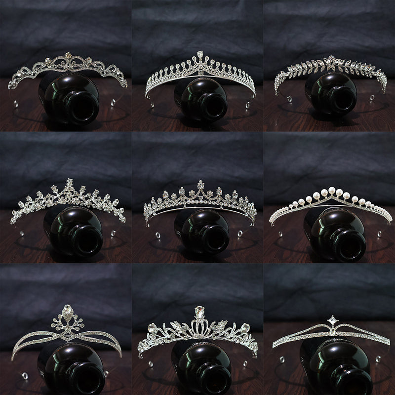 Crown Headwear Bride Fairy Hair Accessories Crown Women's Birthday Performance Headband Princess Wedding Dress Accessories Cross Border