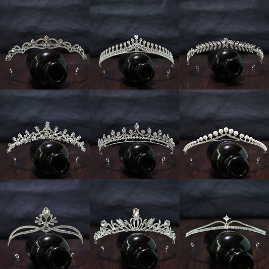 Crown Headwear Bride Fairy Hair Accessories Crown Women's Birthday Performance Headband Princess Wedding Dress Accessories Cross Border