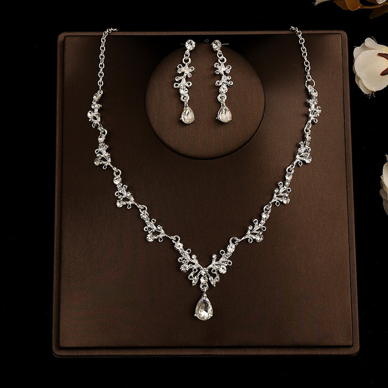 Bridal headdress suit hair accessories crown headband earrings wedding Korean wedding necklace jewelry wedding accessories wholesale