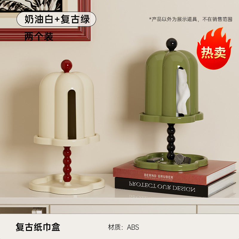 Creative Tissue Box Household Multifunctional Earphone Rack Large Capacity Built-in Spring Easter Island Moai Stone Tissue Box