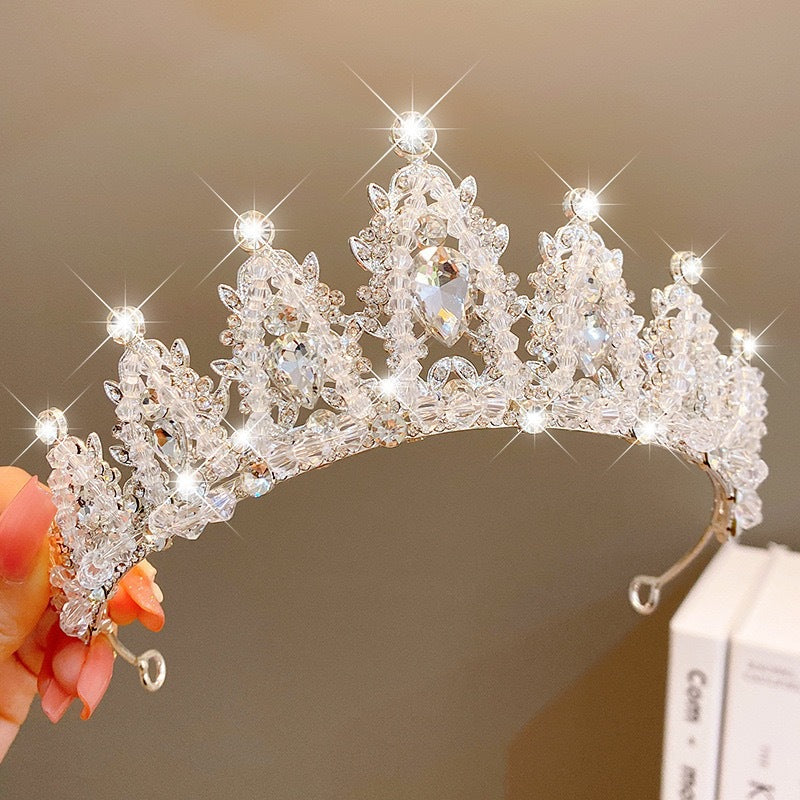 Children's Crown Headband Girls Princess Birthday Gift Crown Temperament Headband Hair Accessories Wedding Crystal Fashion Accessories
