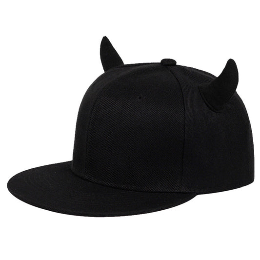 New parent hat baseball hat cartoon baseball cap flat along hip hop hat light plate horn hat