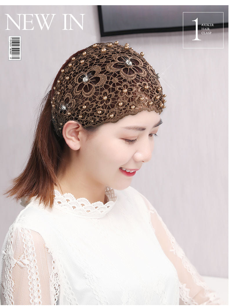 Cross-border Explosions Hollow Hair Band Nail Beads Shake Voice Internet Celebrity Wide-brim Pressing Hair Covering White Hair Headband Female Headwear Headband Hair Band