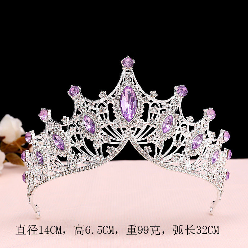2024 New Bridal Headwear Three-Piece Crown Necklace Set Wedding Hair Accessories Wedding Accessories Jewelry Korean Style