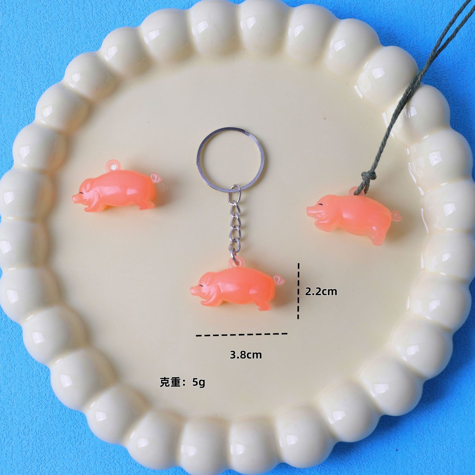 Shake the sound explosion key chain mobile phone pendant car pendant ultraviolet color roast duck temperature pendant wholesale
