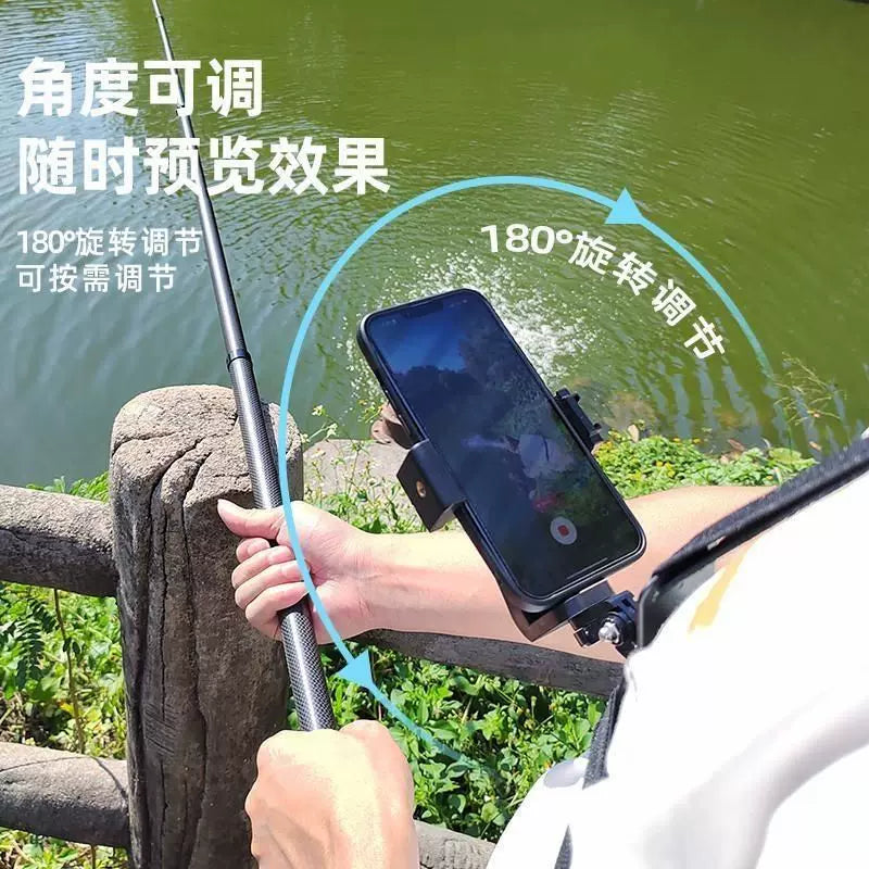 Head-mounted mobile phone fixed bracket riding first-person perspective shooting bracket sports camera motorcycle riding chest strap