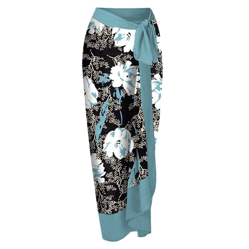 2026 European and American Foreign Trade Ins-Style Cross-Border Aliexpress Printed Swimsuit One-Piece Chiffon Hip-Covering Skirt Two-Piece Swimsuit