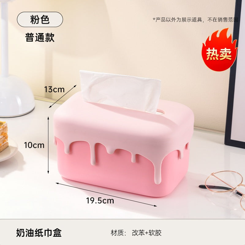 Creative Tissue Box Household Multifunctional Earphone Rack Large Capacity Built-in Spring Easter Island Moai Stone Tissue Box