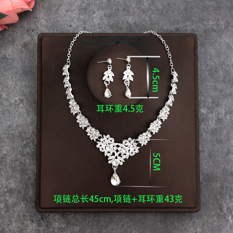 Bridal headdress suit hair accessories crown headband earrings wedding Korean wedding necklace jewelry wedding accessories wholesale