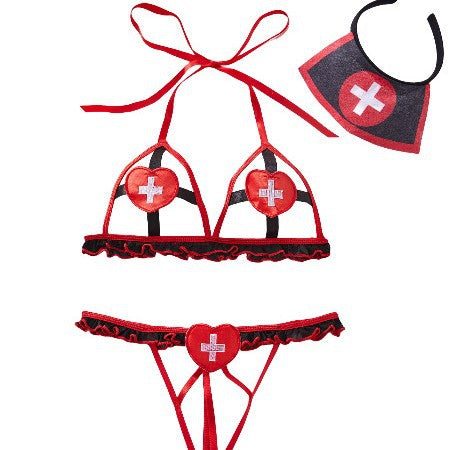 Cabano Cross-Border European and American Sexy Intimates Set Flirting Temptation Webbing Nurse Cos Uniform Cosplay Female