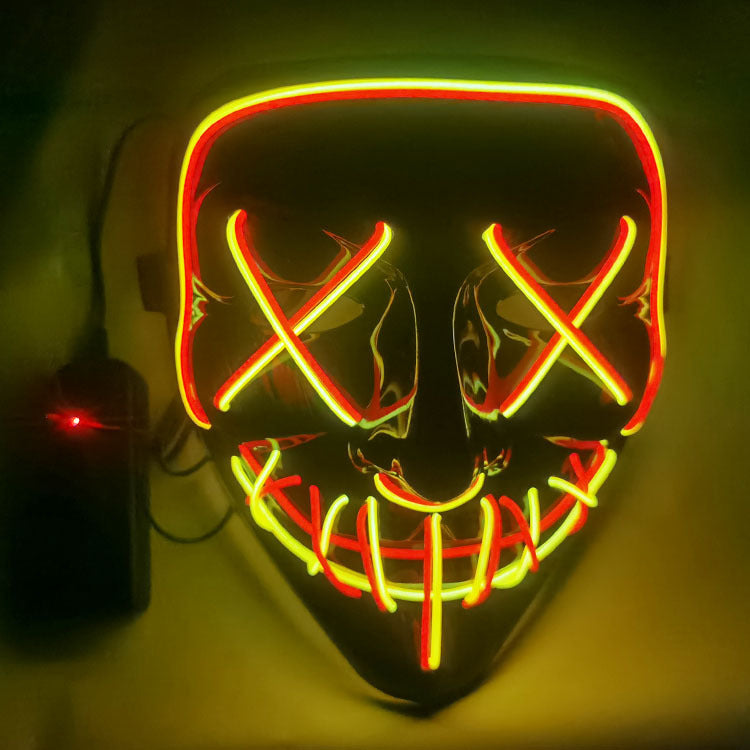 Step into the e-commerce Halloween black V word vendetta luminous mask handmade in stock wholesale ghost step dance cold light mask