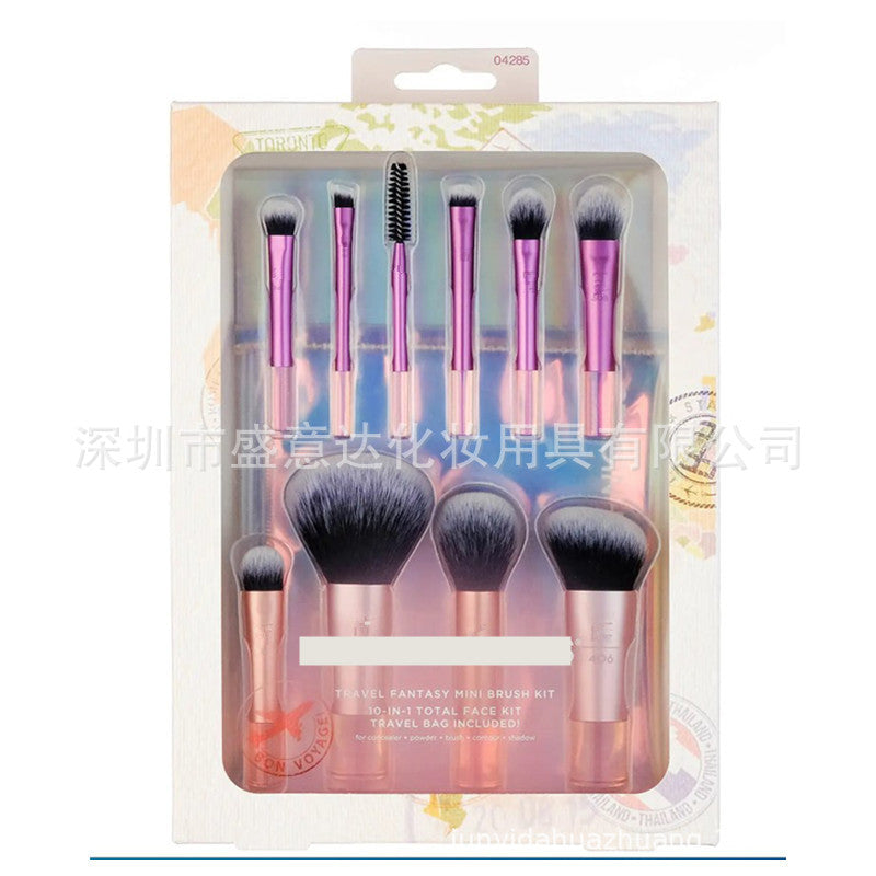 New Style 10 Fantasy Series Short Handle Portable Brush Bag Makeup Brush Foundation Blush Eye Shadow Concealer Highlight Makeup