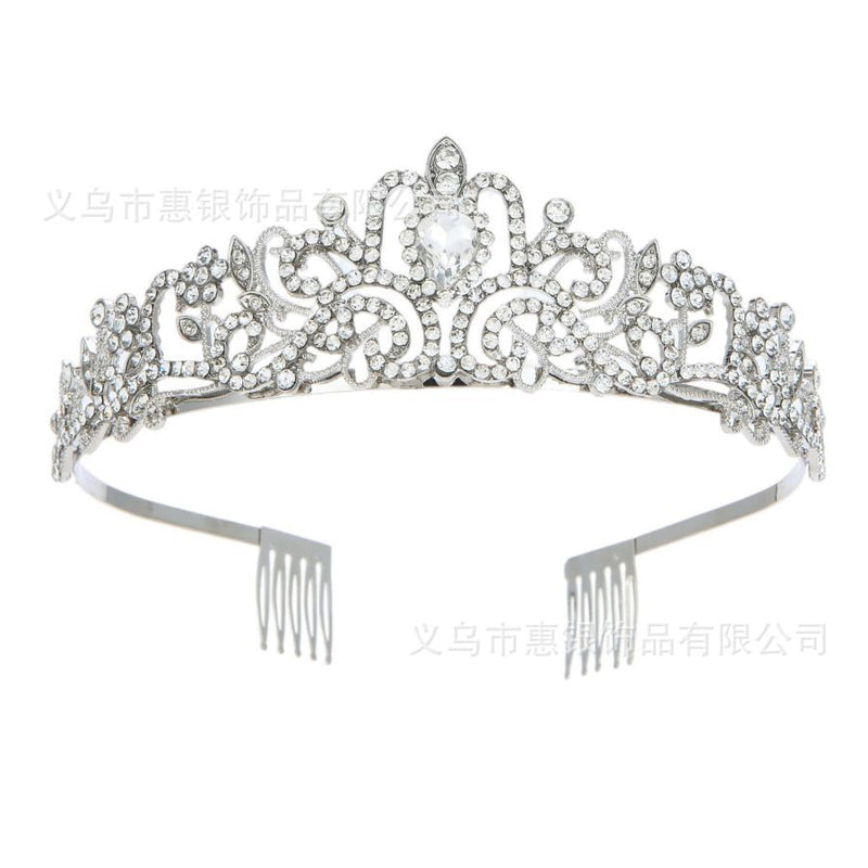 Hot sale crystal diamond bride wedding hair crown birthday headdress hair accessories ball crown car show performance headband