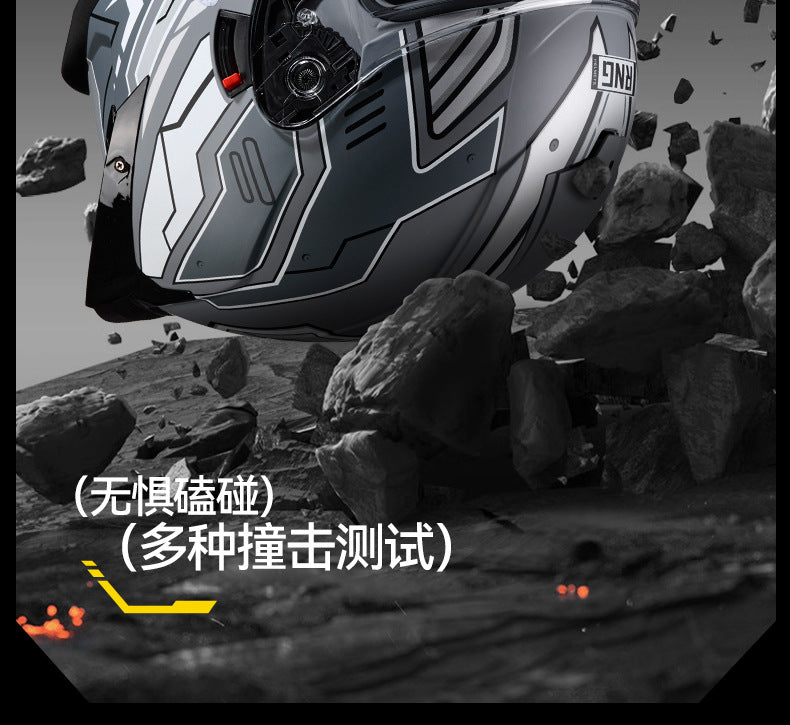 New National Standard 3C/Dot Certified Motorcycle Helmet Dual Lens with Bluetooth Headset Glasses Slot Full Face Motorcycle Helmet