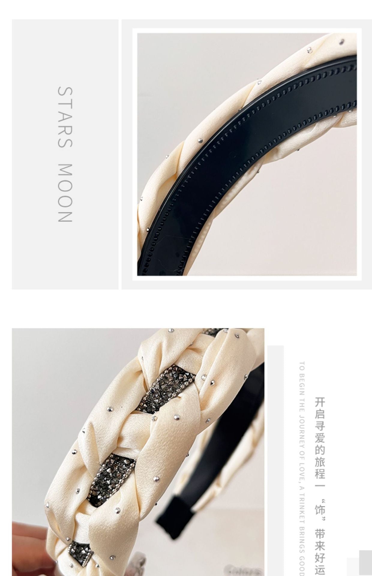 Black Rhinestone Twist High Crown Headband for Women, Versatile Hair Accessory for Going Out, Face Washing Headband