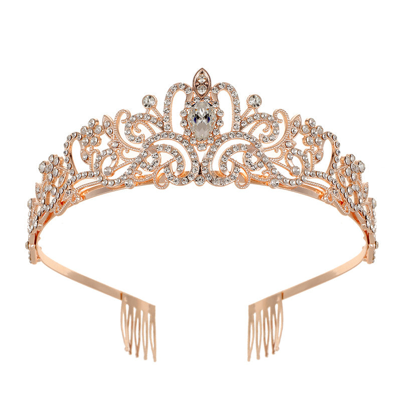 Crown Tiara Kidsren's Little Princess Crown Tiara Bride High-End Headband Female 2024 New Tiara Kidsren