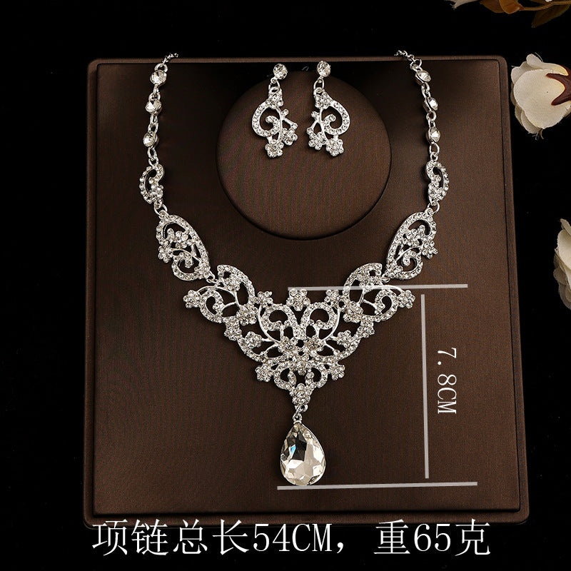 Bridal headdress suit hair accessories crown headband earrings wedding Korean wedding necklace jewelry wedding accessories wholesale
