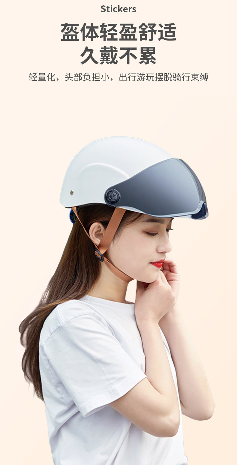 3C certification electric car helmet unisex windproof half helmet summer sun protection portable battery car safety helmet