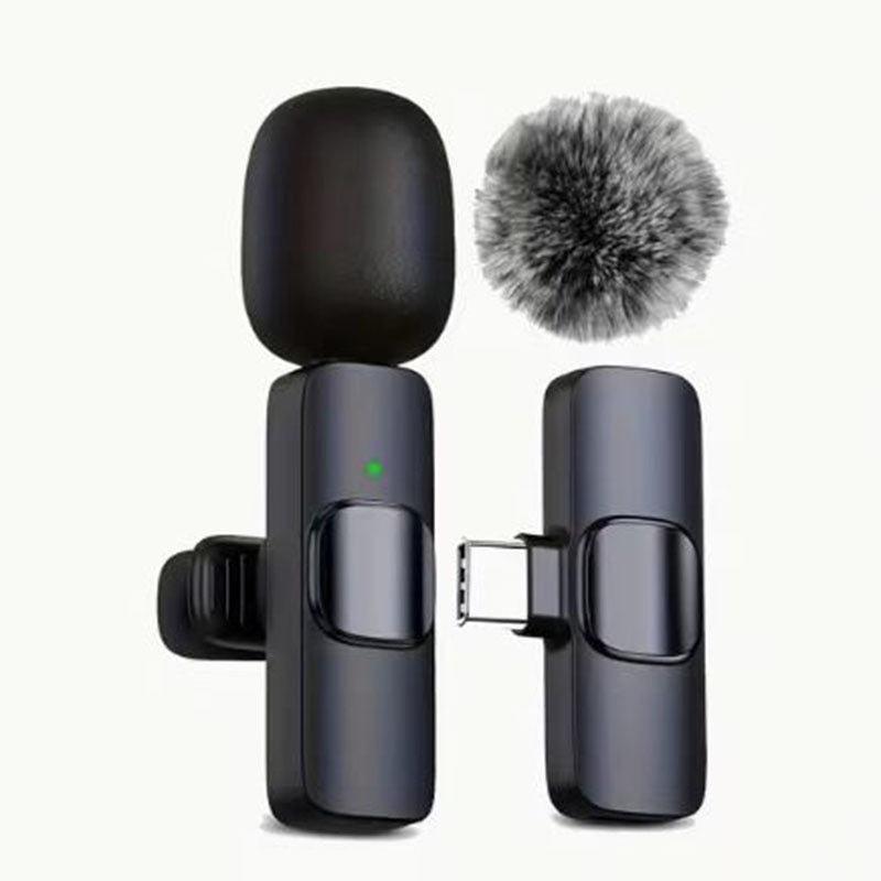 Cross-border new wireless collar clip microphone factory portable audio video recording mini K1 microphone