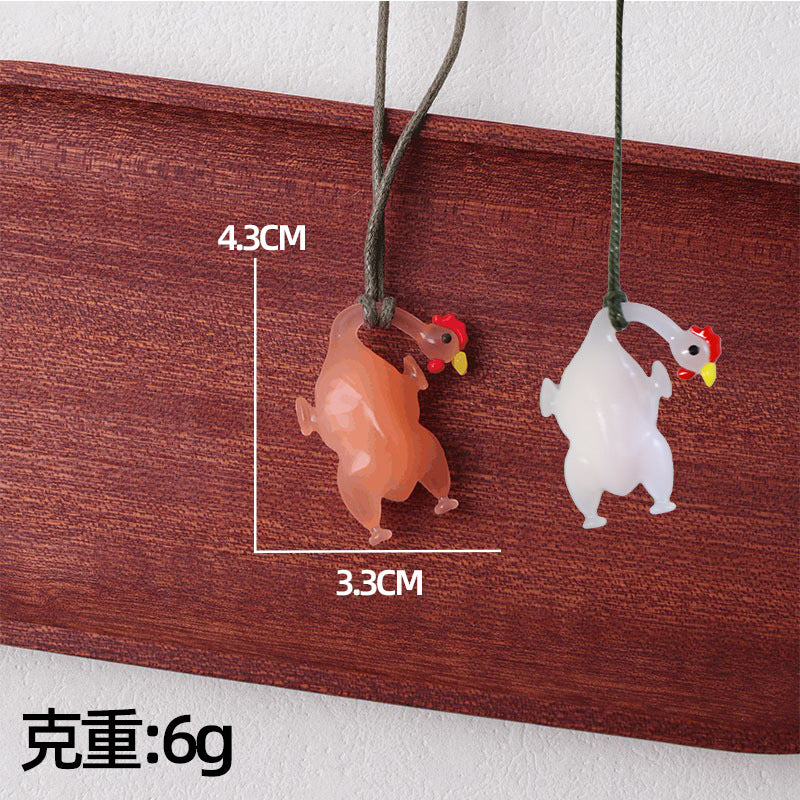 Shake the sound explosion key chain mobile phone pendant car pendant ultraviolet color roast duck temperature pendant wholesale