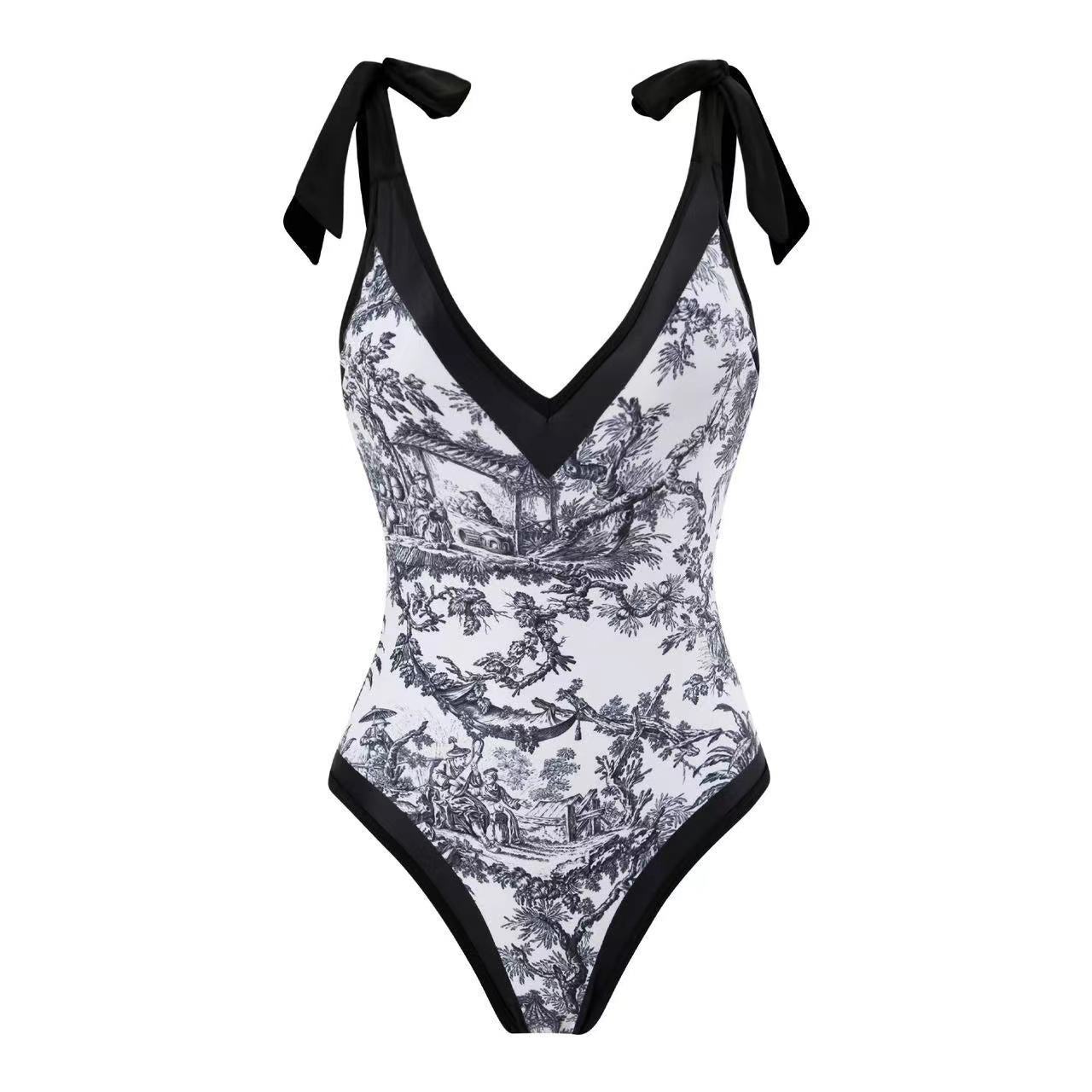 bikini Lace-Up Swimsuit Long Dress Chiffon bikini Southeast Asia Mesh Sexy One-Piece Swimsuit Women European and American