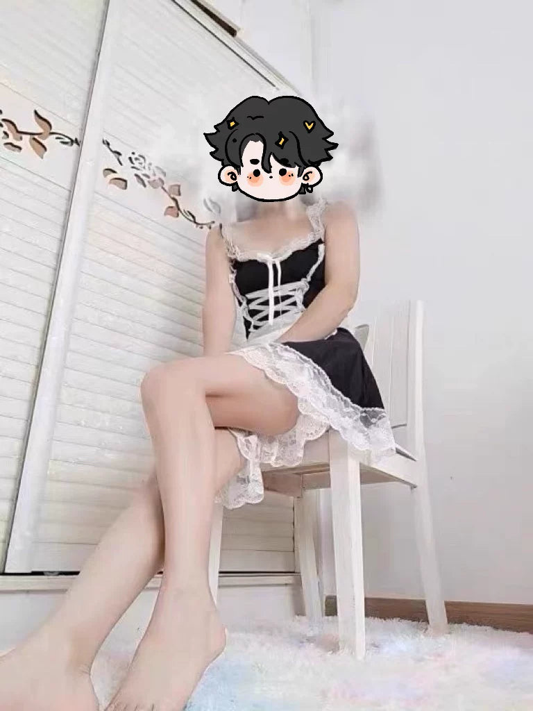 Japanese-Style Male Maid Outfit, Sexy and Pure Desire Cosplay Apron, Cross-Dressing, Transvestite Female Clothing, Boss Outfit, Maid-Themed, Erotic