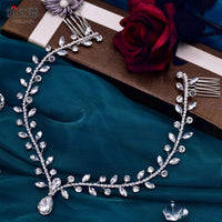 Youlapan Cross-Border European and American Simple Hairband with Rhinestones and Water Drop Design, Forehead Hair Chain, Symmetrical Hair Accessory Hp465