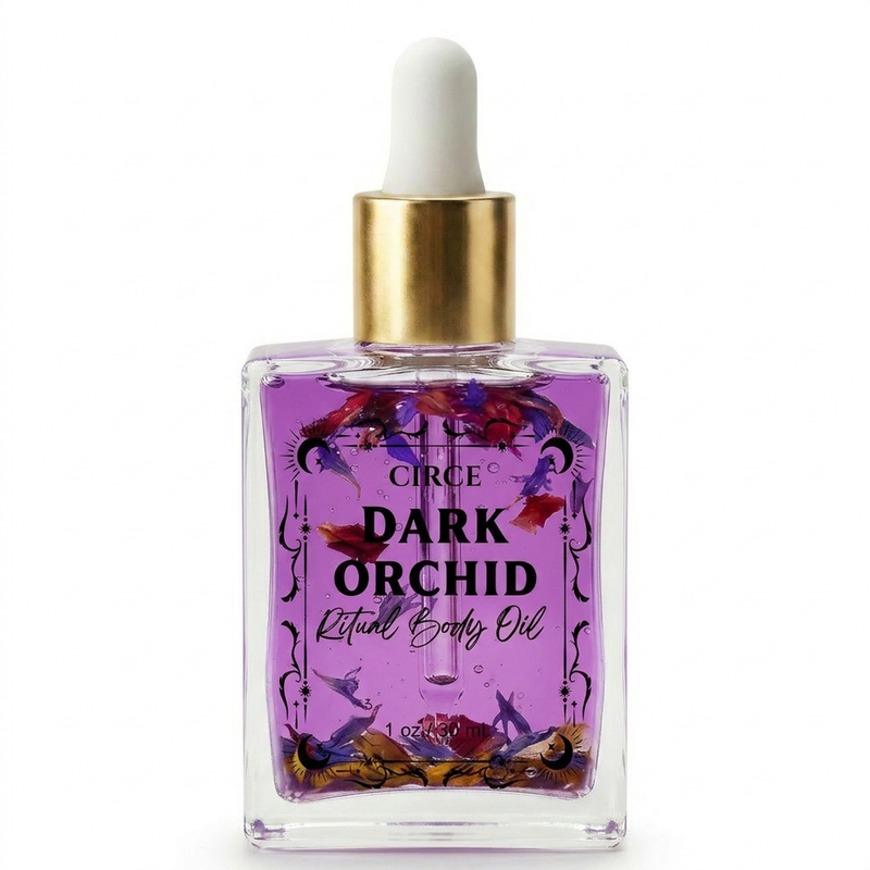 Dark Orchid Pheromone Body Oil — Seductive Orchid, Jasmine & Amber with Black Obsidian