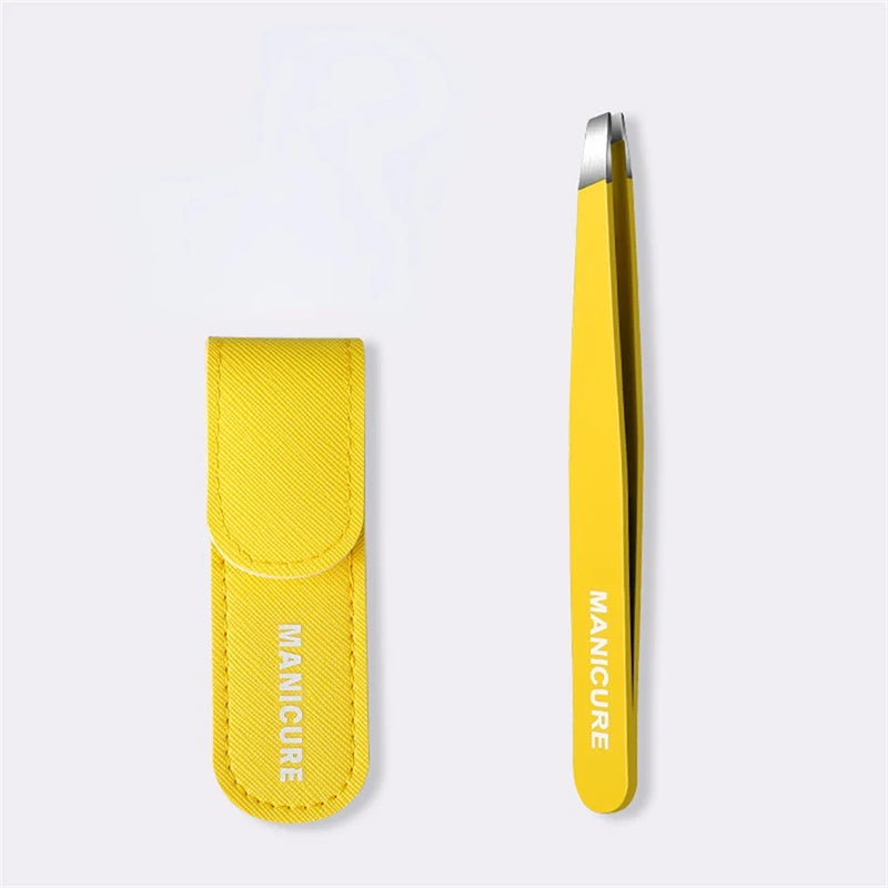 Eyebrow Tweezer Colorful Hair Beauty Fine Hairs Puller Stainless Steel Slanted Eye Brow Clips Removal Makeup Tools