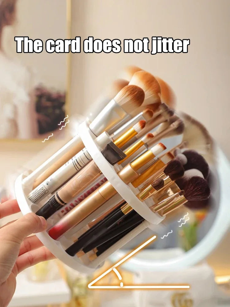 45-Hole Rotating Makeup Brush Stand – Keep Brushes Visible & Within Reach, Beauty Storage Organizer