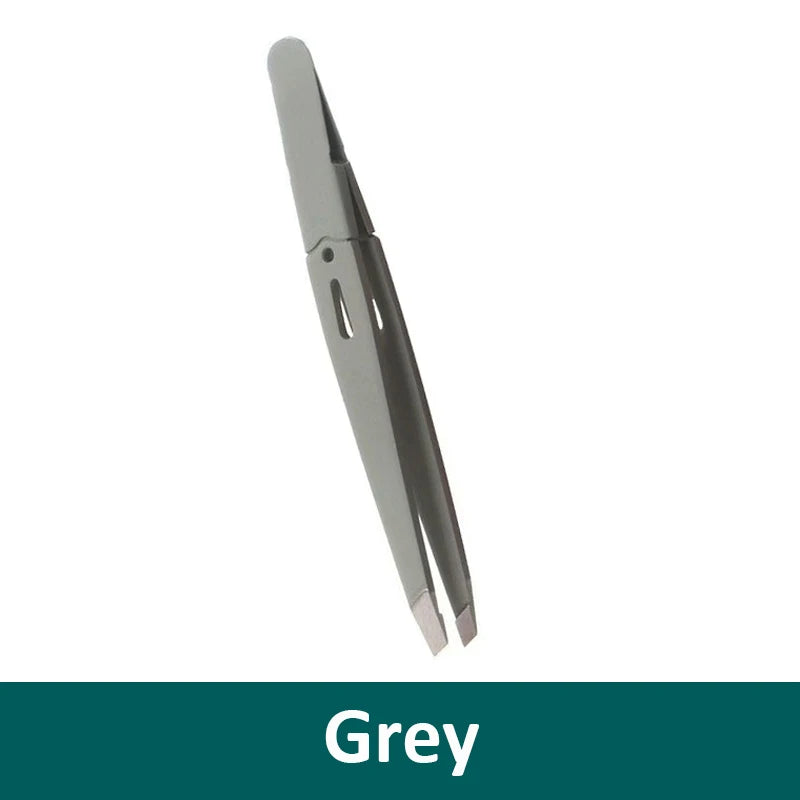 Eyebrow Tweezer Colorful Hair Beauty Fine Hairs Puller Stainless Steel Slanted Eye Brow Clips Removal Makeup Tools