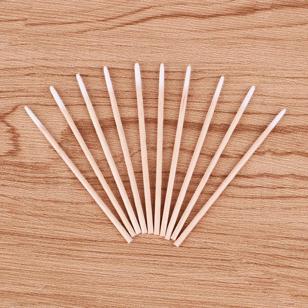 500/100/300pcs Disposable Wooden Micro Bud Swabs Lint Free Eyelash Extension Glue Removing Tools Makeup Mini Brush