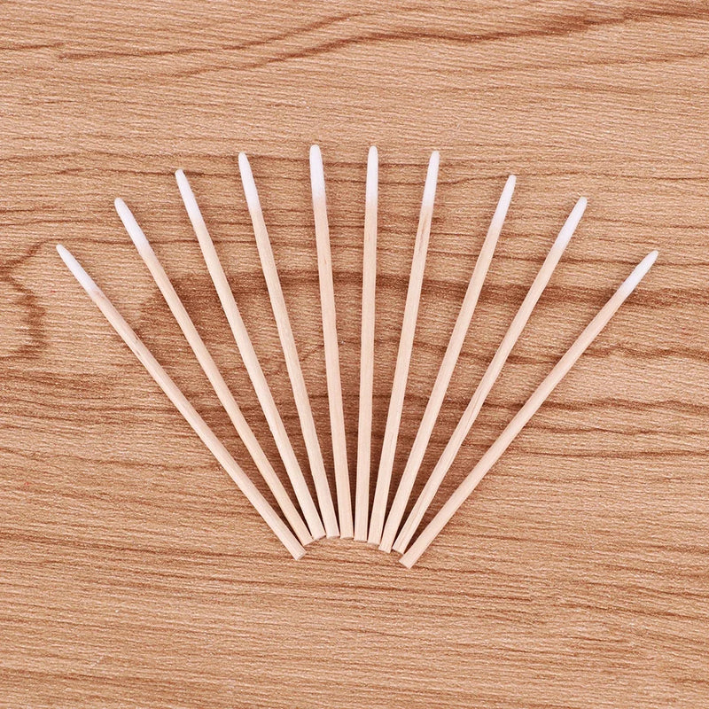 500/100/300pcs Disposable Wooden Micro Bud Swabs Lint Free Eyelash Extension Glue Removing Tools Makeup Mini Brush