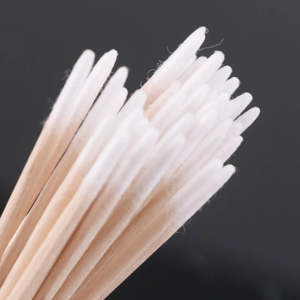 500/100/300pcs Disposable Wooden Micro Bud Swabs Lint Free Eyelash Extension Glue Removing Tools Makeup Mini Brush