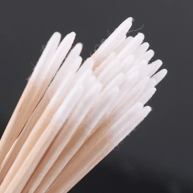 500/100/300pcs Disposable Wooden Micro Bud Swabs Lint Free Eyelash Extension Glue Removing Tools Makeup Mini Brush