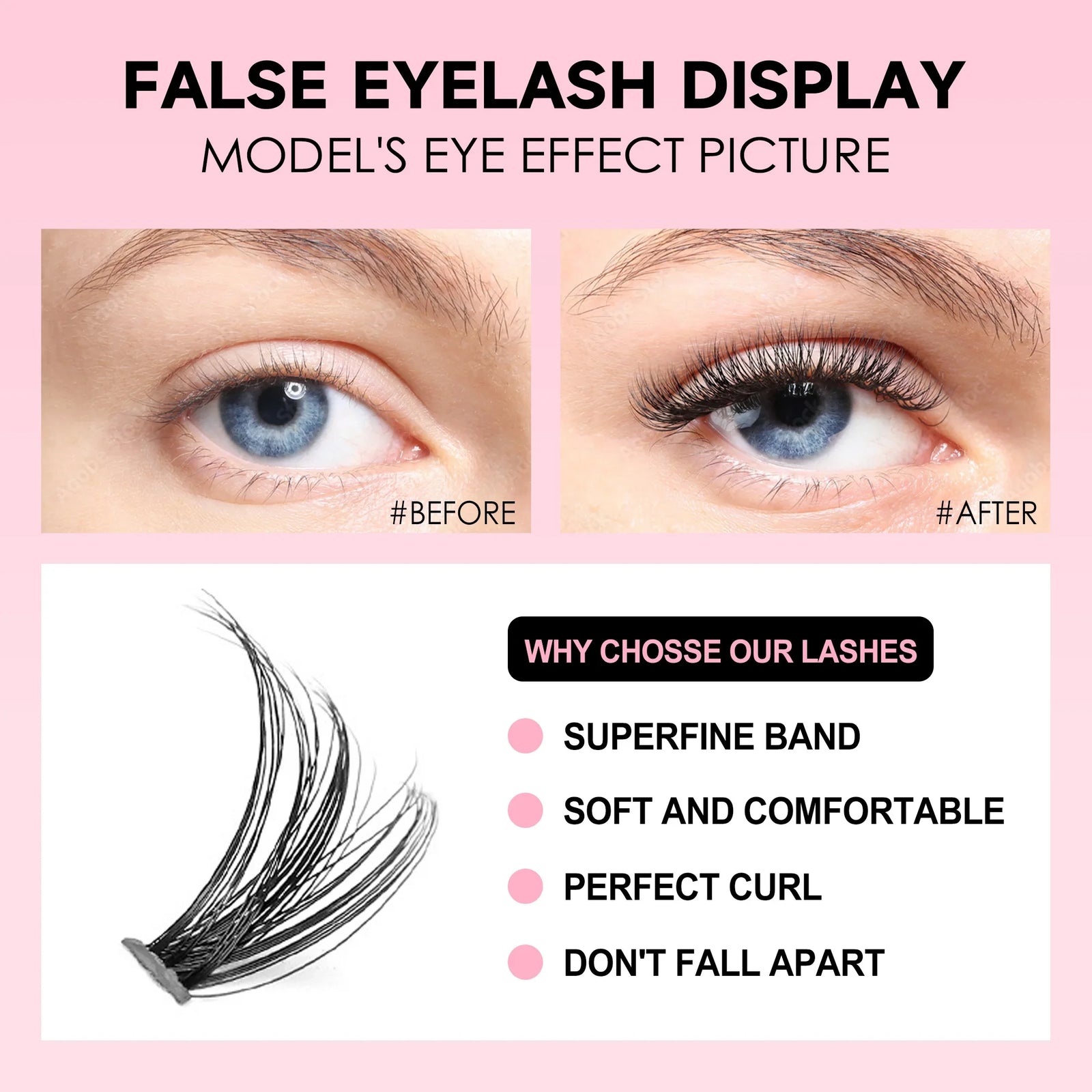 DIY Lashes Extension Kit Eyelashes 200 PCS Clusters Lash Bond and Seal Makeup Tools for Gluing  Lashes Gluing Glue  Accessories