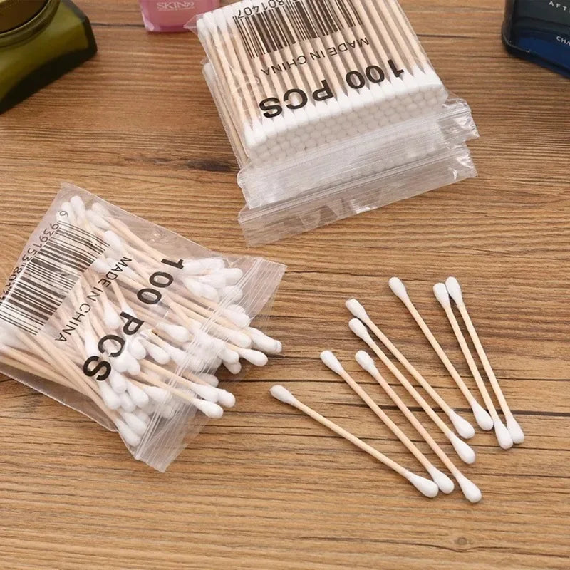 Precision Pointed Cotton Swabs – 2-Ended Bamboo Sticks for Makeup, Nail Art & Personal Care