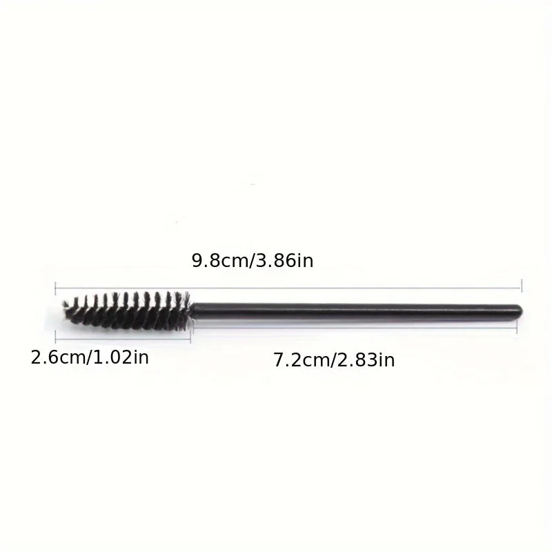 50pcs disposable eyelash brush, grafting eyelash, portable eyelash curler, eyelash comb, colored brush, eyelash full makeup brus