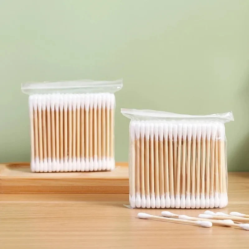 Precision Pointed Cotton Swabs – 2-Ended Bamboo Sticks for Makeup, Nail Art & Personal Care